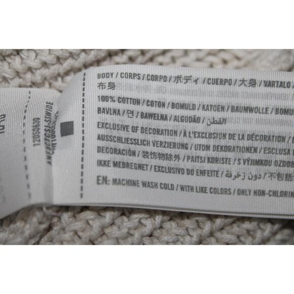 Womens Abercrombie & Fitch Gray Chunky Knit Long Sleeve Crew Neck Sweater Size L - Picture 4 of 6